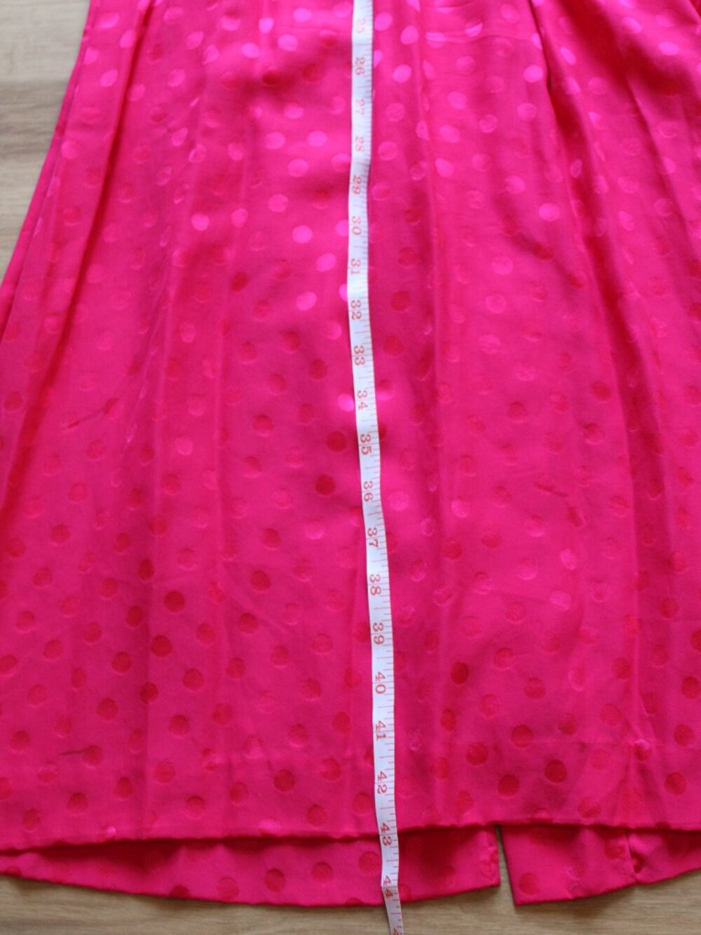 Vintage Liz Claiborne 100% Silk Hot Pink Polka-Dot Long Sleeve Midi Dress - Picture 9 of 16